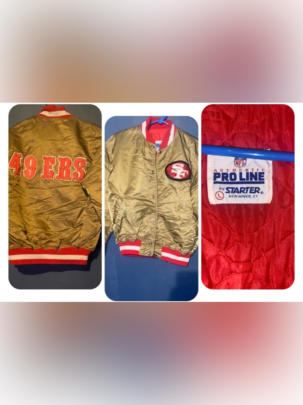 Vtg 90’s Pro Player NFL San Francisco 49ers football Satin Jacket L Boys
